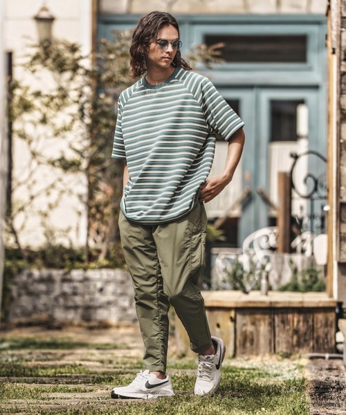 mp13584- パッカリングナイロンテーパードパンツ（その他パンツ