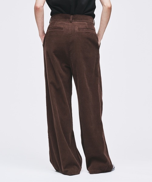 セール】CROSS TUCK WIDE SLACKS PANTS/クロスタックワイドスラックス