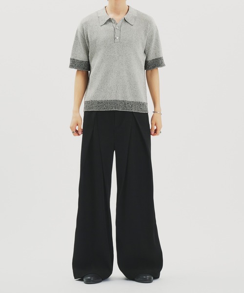 selle glant（セレグランテ）の「CROSS TUCK WIDE SLACKS PANTS/クロスタックワイドスラックスパンツ（スラックス・メンズ・ブラック/ダークブラウン/ブラウン系/ネイビー系/ブラック系/ブラック系1/グレー系1/ブラウン系2/ブラック系2・SMALL/MEDIUM/LARGE/X-SMALL）」の15枚目の写真