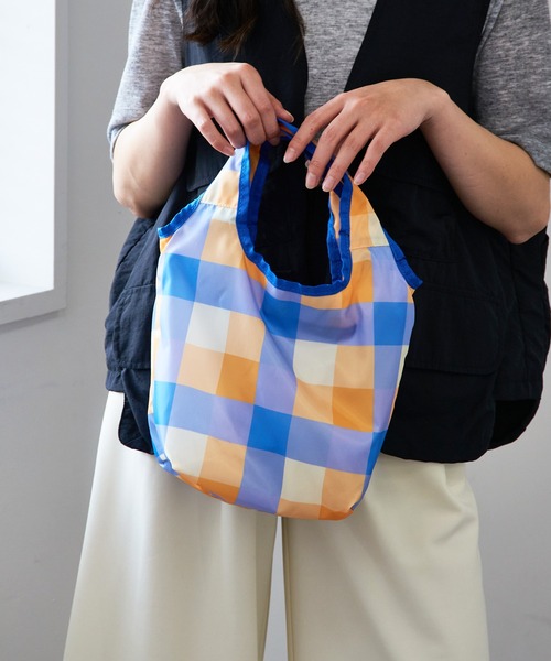 SETUP7（セットアップセブン）の「【SETUP7】コンパクトショッピングバックミニ GLR（エコバッグ/サブバッグ・レディース・ブルー/サックスブルー/レオパード/グリーン/ピンク/グリーン系その他2/オレンジ/パープル・FREE）」の5枚目の写真