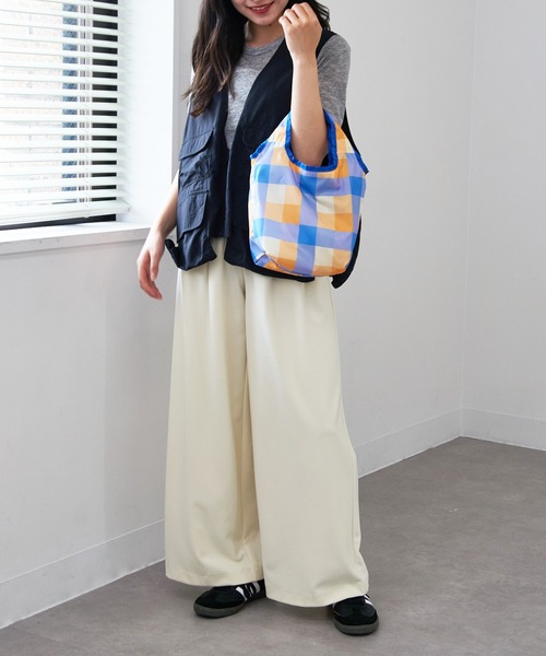 SETUP7（セットアップセブン）の「【SETUP7】コンパクトショッピングバックミニ GLR（エコバッグ/サブバッグ・レディース・ブルー/サックスブルー/レオパード/グリーン/ピンク/グリーン系その他2/オレンジ/パープル・FREE）」の16枚目の写真