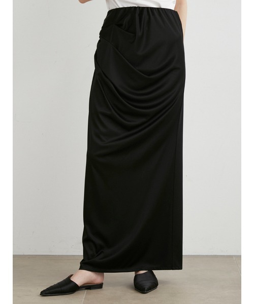 MIESROHE（ミースロエ）の「ﾄﾞﾚｰﾌﾟｲｰｼﾞｰｶｯﾄｽｶｰﾄ（スカート・レディース・ブラウン/ブラック/ホワイト・1/0）」の14枚目の写真