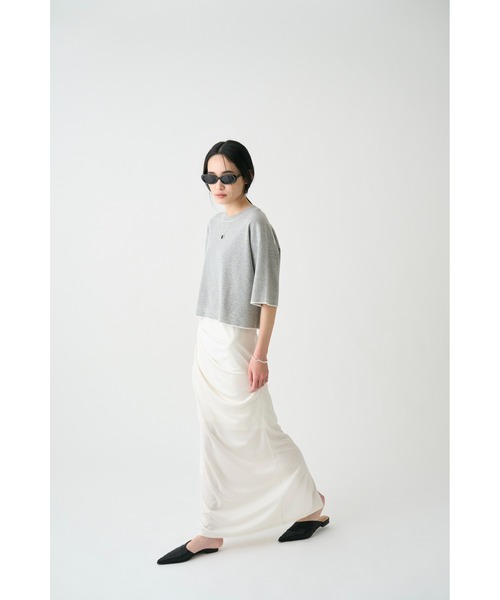 MIESROHE（ミースロエ）の「ﾄﾞﾚｰﾌﾟｲｰｼﾞｰｶｯﾄｽｶｰﾄ（スカート・レディース・ブラウン/ブラック/ホワイト・1/0）」の6枚目の写真