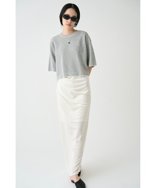 MIESROHE（ミースロエ）の「ﾄﾞﾚｰﾌﾟｲｰｼﾞｰｶｯﾄｽｶｰﾄ（スカート・レディース・ブラウン/ブラック/ホワイト・1/0）」の7枚目の写真