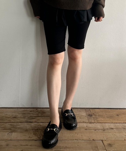 offwhiteハーフレギンス MILANO RIB KNIT HALF LEGGINGS （ミラノリブニットハーフ