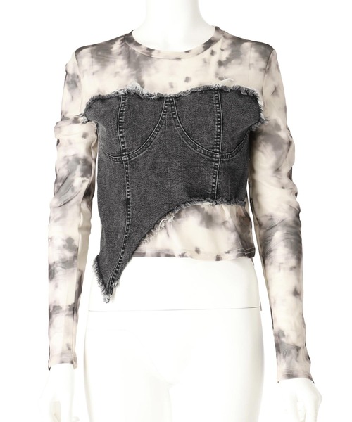 ANAP（アナップ）の「デニムビスチェ ドッキング シアートップス（T