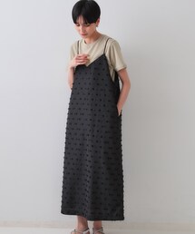 リボンジャカードキャミワンピース【洗濯機洗い可】