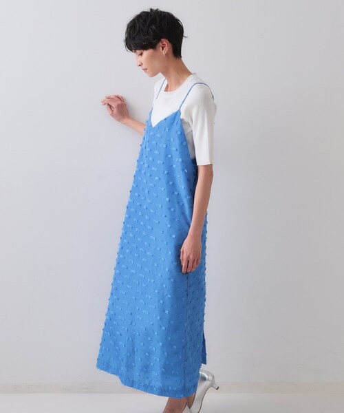 OPAQUE.CLIP（オペークドットクリップ）の「リボンジャカードキャミワンピース【洗濯機洗い可】（ワンピース・レディース・ブルー/ブラック・40/38/42）」の12枚目の写真