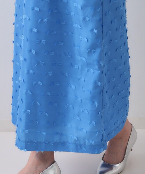 OPAQUE.CLIP（オペークドットクリップ）の「リボンジャカードキャミワンピース【洗濯機洗い可】（ワンピース・レディース・ブルー/ブラック・40/38/42）」の18枚目の写真