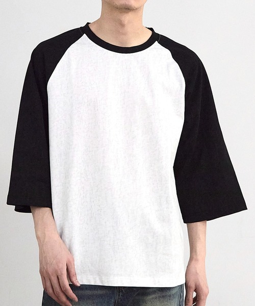 RATTLE TRAP(ラトルトラップ)の「古着風ウォッシュ加工ラグランTシャツ(Tシャツ/カットソー・メンズ・チャコールグレー/ホワイト/ネイビー・M/L)」の1枚目の写真