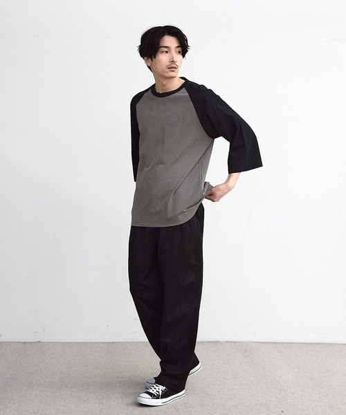 RATTLE TRAP(ラトルトラップ)の「古着風ウォッシュ加工ラグランTシャツ(Tシャツ/カットソー・メンズ・チャコールグレー/ホワイト/ネイビー・M/L)」の5枚目の写真