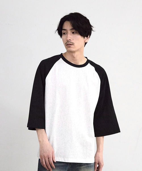 RATTLE TRAP(ラトルトラップ)の「古着風ウォッシュ加工ラグランTシャツ(Tシャツ/カットソー・メンズ・チャコールグレー/ホワイト/ネイビー・M/L)」の12枚目の写真