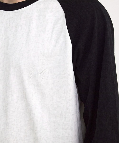 RATTLE TRAP(ラトルトラップ)の「古着風ウォッシュ加工ラグランTシャツ(Tシャツ/カットソー・メンズ・チャコールグレー/ホワイト/ネイビー・M/L)」の14枚目の写真