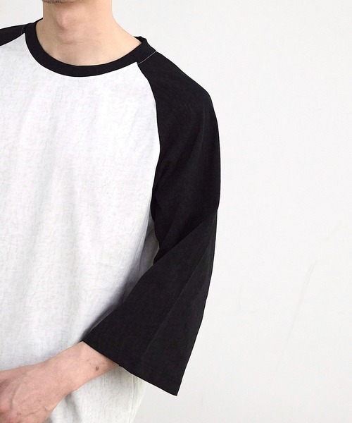 RATTLE TRAP(ラトルトラップ)の「古着風ウォッシュ加工ラグランTシャツ(Tシャツ/カットソー・メンズ・チャコールグレー/ホワイト/ネイビー・M/L)」の15枚目の写真