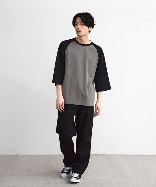 RATTLE TRAP(ラトルトラップ)の「古着風ウォッシュ加工ラグランTシャツ(Tシャツ/カットソー・メンズ・チャコールグレー/ホワイト/ネイビー・M/L)」の16枚目の写真
