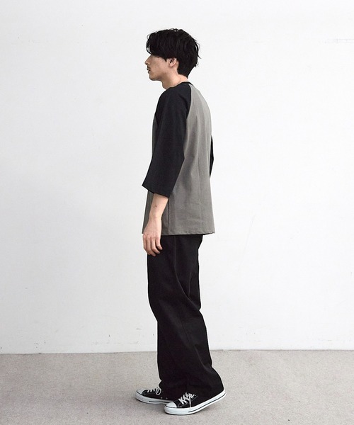 RATTLE TRAP(ラトルトラップ)の「古着風ウォッシュ加工ラグランTシャツ(Tシャツ/カットソー・メンズ・チャコールグレー/ホワイト/ネイビー・M/L)」の19枚目の写真
