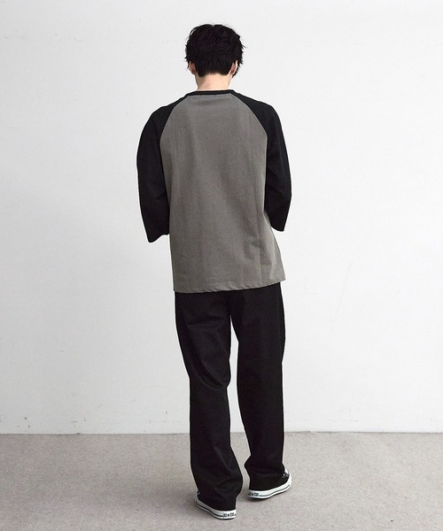 RATTLE TRAP(ラトルトラップ)の「古着風ウォッシュ加工ラグランTシャツ(Tシャツ/カットソー・メンズ・チャコールグレー/ホワイト/ネイビー・M/L)」の21枚目の写真