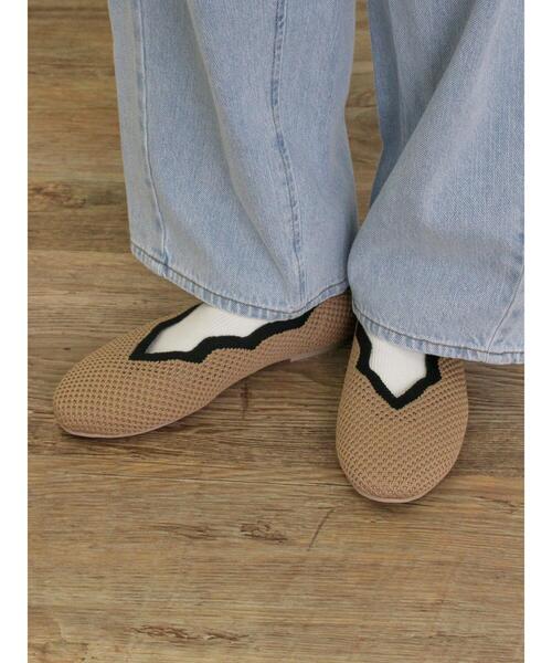 Samansa Mos2(サマンサ モスモス)の「ニットスカラップバレエシューズ(ドレスシューズ・レディース・モカ/ブラック/グリーン・XL/S/L/M)」の6枚目の写真