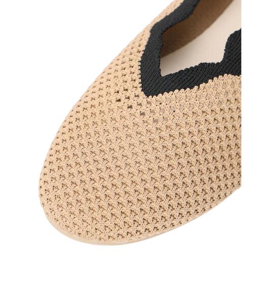 Samansa Mos2(サマンサ モスモス)の「ニットスカラップバレエシューズ(ドレスシューズ・レディース・モカ/ブラック/グリーン・XL/S/L/M)」の14枚目の写真