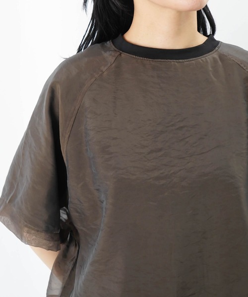 LUCA/LADY LUCK LUCA(ルカ/レディラックルカ)の「LC/LLL オーガンジーレイヤーT(Tシャツ/カットソー・レディース・チャコールグレー/オフホワイト・FREE)」の11枚目の写真