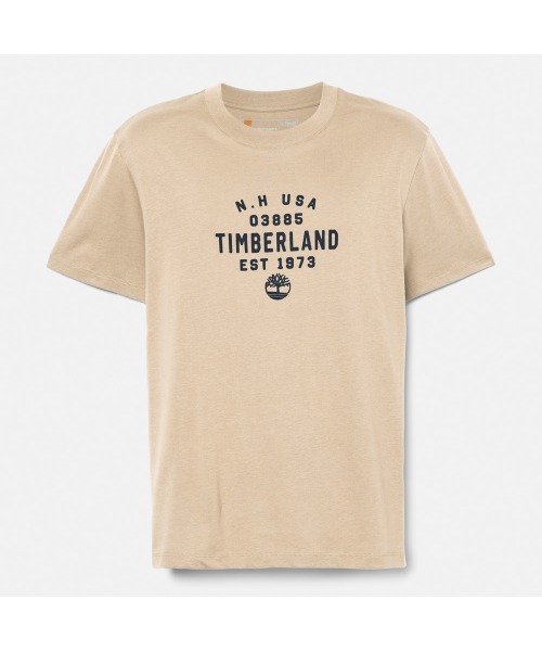 【Timberland】半袖 ロゴ スリム Tシャツ ベージュ / 送料無料 セール】半袖 グラフィック Tシャツ ユニセックス（Tシャツ