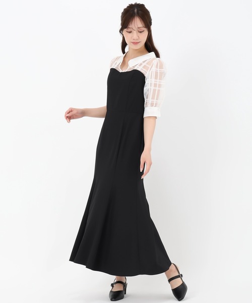 【美品/現行】 Darichi シアードッキングチェックワンピース セール】2025春夏新作 シアーチェックシャツ ドッキングベア