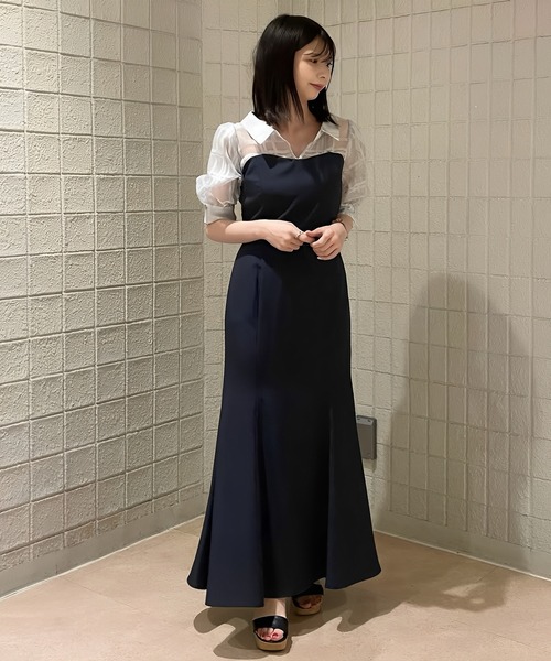 セール】2025春夏新作 シアーチェックシャツ ドッキングベア