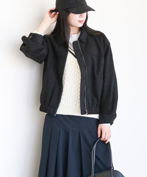 gossip!ロサンゼルス(ゴシップロサンゼルス)の「合成スエード ショートジャケット(その他アウター・レディース・ブラック/モカ/ダークブラウン/キャメル・FREE)」の1枚目の写真