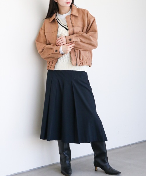 gossip!ロサンゼルス(ゴシップロサンゼルス)の「合成スエード ショートジャケット(その他アウター・レディース・ブラック/モカ/ダークブラウン/キャメル・FREE)」の3枚目の写真