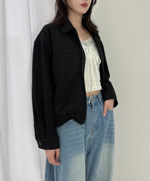 gossip!ロサンゼルス(ゴシップロサンゼルス)の「合成スエード ショートジャケット(その他アウター・レディース・ブラック/モカ/ダークブラウン/キャメル・FREE)」の6枚目の写真