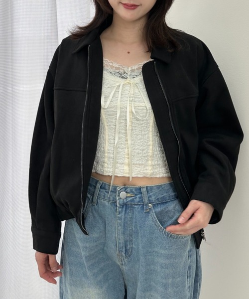 gossip!ロサンゼルス(ゴシップロサンゼルス)の「合成スエード ショートジャケット(その他アウター・レディース・ブラック/モカ/ダークブラウン/キャメル・FREE)」の11枚目の写真