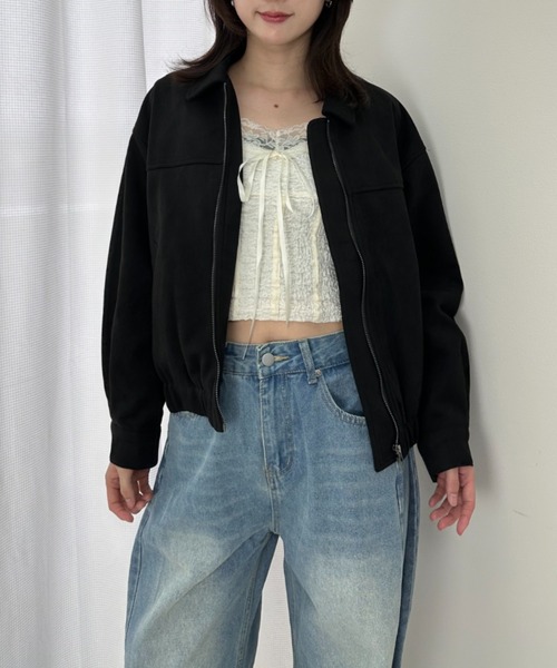 gossip!ロサンゼルス(ゴシップロサンゼルス)の「合成スエード ショートジャケット(その他アウター・レディース・ブラック/モカ/ダークブラウン/キャメル・FREE)」の10枚目の写真
