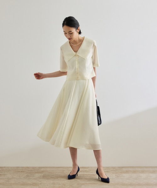 ROPE'（ロペ）の「【洗える】シャイニーシアーブラウス/セットアップ対応（シャツ/ブラウス・レディース・ブラック/オフホワイト・FREE）」の17枚目の写真