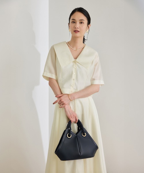 ROPE'（ロペ）の「【洗える】シャイニーシアーブラウス/セットアップ対応（シャツ/ブラウス・レディース・ブラック/オフホワイト・FREE）」の18枚目の写真