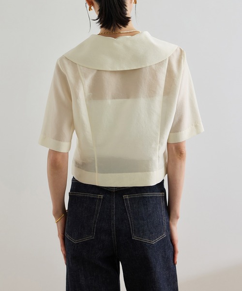 ROPE'（ロペ）の「【洗える】シャイニーシアーブラウス/セットアップ対応（シャツ/ブラウス・レディース・ブラック/オフホワイト・FREE）」の21枚目の写真