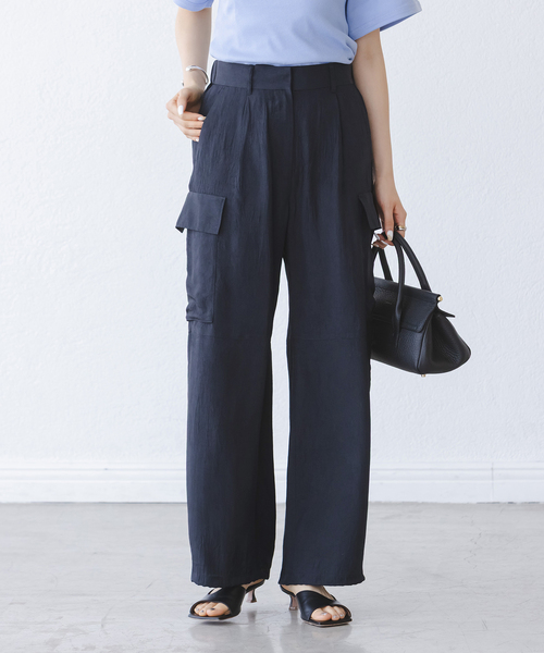 【NOBLE】リンクルタフタイージーカーゴパンツ（ベージュ:38） NOBLE｜リンクルタフタイージーカーゴパンツ | Rakuten Fashion