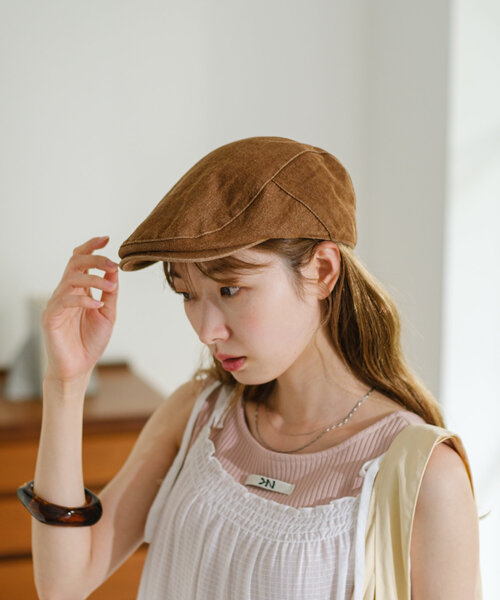 Kastane（カスタネ）の「デニム加工ハンチング（ハンチング/ベレー帽・レディース・ブラック/ブラウン・FREE）」の16枚目の写真