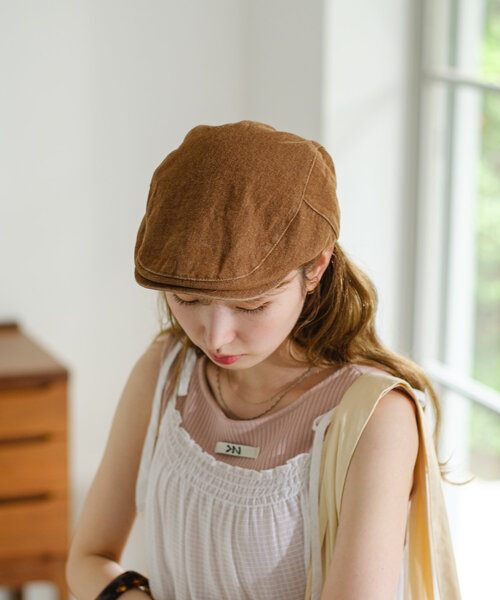Kastane（カスタネ）の「デニム加工ハンチング（ハンチング/ベレー帽・レディース・ブラック/ブラウン・FREE）」の15枚目の写真