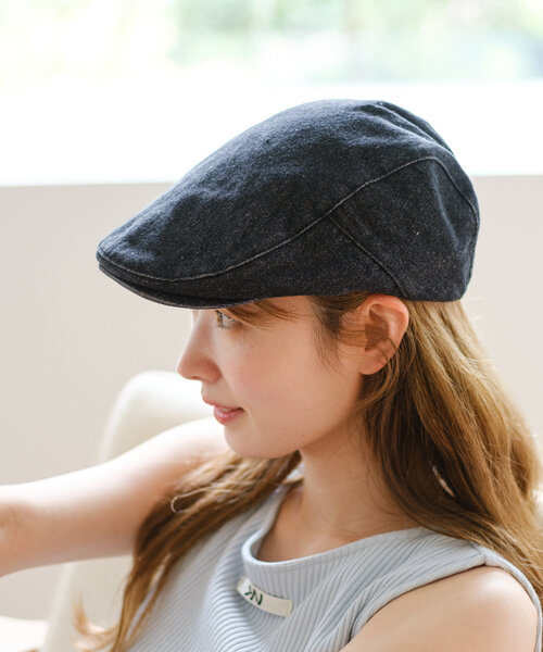 Kastane（カスタネ）の「デニム加工ハンチング（ハンチング/ベレー帽・レディース・ブラック/ブラウン・FREE）」の14枚目の写真