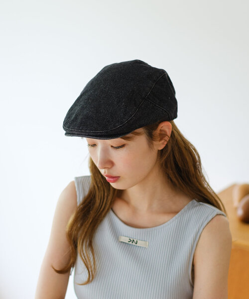 Kastane（カスタネ）の「デニム加工ハンチング（ハンチング/ベレー帽・レディース・ブラック/ブラウン・FREE）」の13枚目の写真