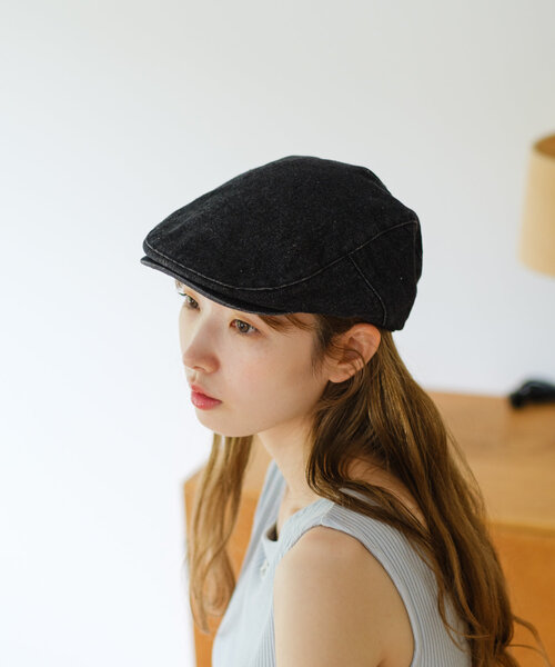 Kastane（カスタネ）の「デニム加工ハンチング（ハンチング/ベレー帽・レディース・ブラック/ブラウン・FREE）」の12枚目の写真