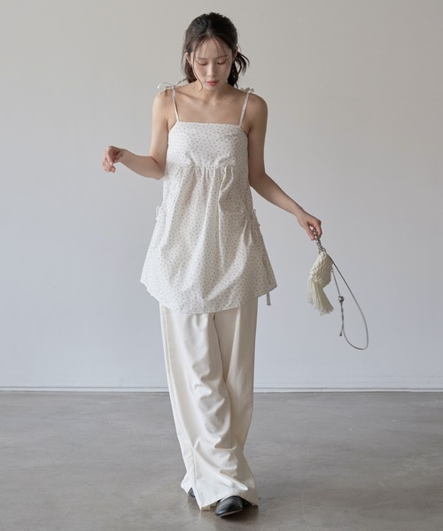 UNE MANSION(ユヌマンション)の「フロントピンタックラブリーレースストリングストレートスラックスパンツ(その他パンツ・レディース・ピンク/アイボリー/ブラック/スカイブルー・FREE)」の7枚目の写真