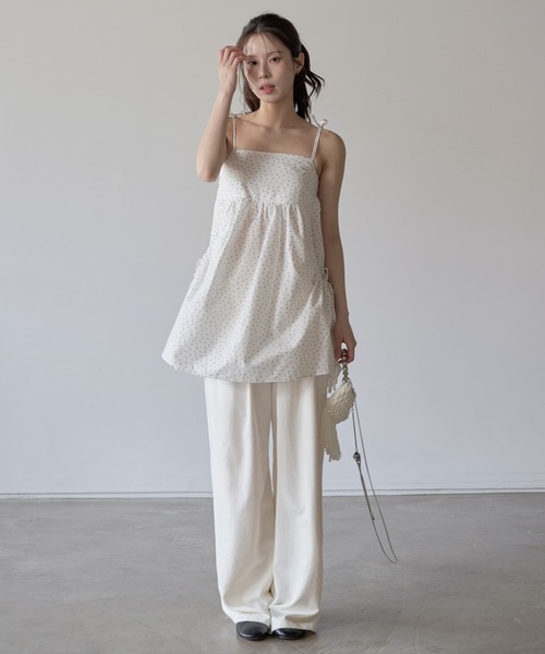 UNE MANSION(ユヌマンション)の「フロントピンタックラブリーレースストリングストレートスラックスパンツ(その他パンツ・レディース・ピンク/アイボリー/ブラック/スカイブルー・FREE)」の19枚目の写真