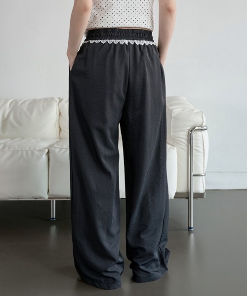 UNE MANSION(ユヌマンション)の「フロントピンタックラブリーレースストリングストレートスラックスパンツ(その他パンツ・レディース・ピンク/アイボリー/ブラック/スカイブルー・FREE)」の21枚目の写真