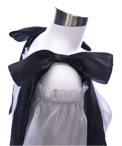 clear（クリア）の「無地&柄肩リボンペプラムブラウス[バレエコア ガーリー レイヤード]≪2025SS新作≫（シャツ/ブラウス・レディース・グレー/ピンク/ホワイト系その他・F）」の12枚目の写真