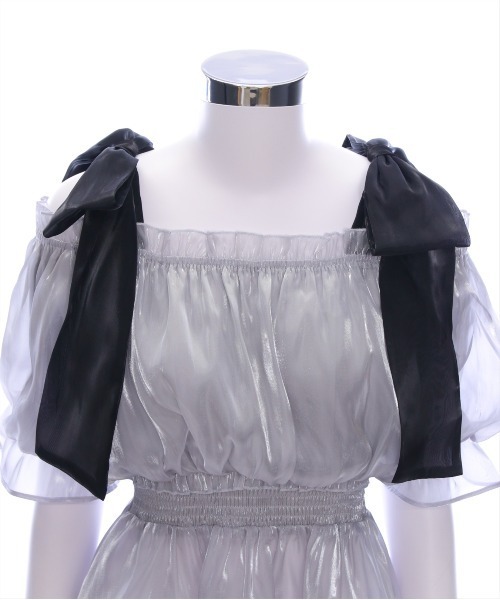 clear（クリア）の「無地&柄肩リボンペプラムブラウス[バレエコア ガーリー レイヤード]≪2025SS新作≫（シャツ/ブラウス・レディース・グレー/ピンク/ホワイト系その他・F）」の13枚目の写真