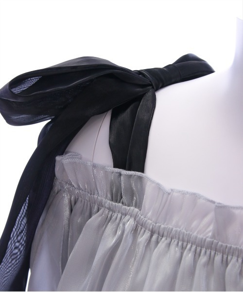 clear（クリア）の「無地&柄肩リボンペプラムブラウス[バレエコア ガーリー レイヤード]≪2025SS新作≫（シャツ/ブラウス・レディース・グレー/ピンク/ホワイト系その他・F）」の14枚目の写真