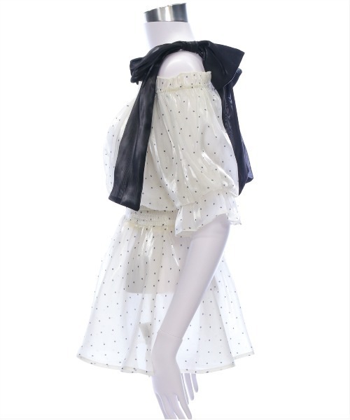 clear（クリア）の「無地&柄肩リボンペプラムブラウス[バレエコア ガーリー レイヤード]≪2025SS新作≫（シャツ/ブラウス・レディース・グレー/ピンク/ホワイト系その他・F）」の20枚目の写真