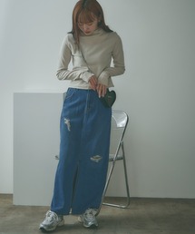 AO2（アオズ）の「Crushed long Denim Skirt / ダメージロングデニムスカート（デニムスカート）」