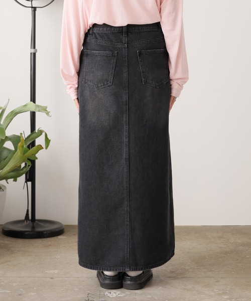 BLANK　（ブランク）の「Crushed long Denim Skirt / ダメージロングデニムスカート（デニムスカート・レディース・ブルー/ライトブルー/ブラック・S）」の21枚目の写真